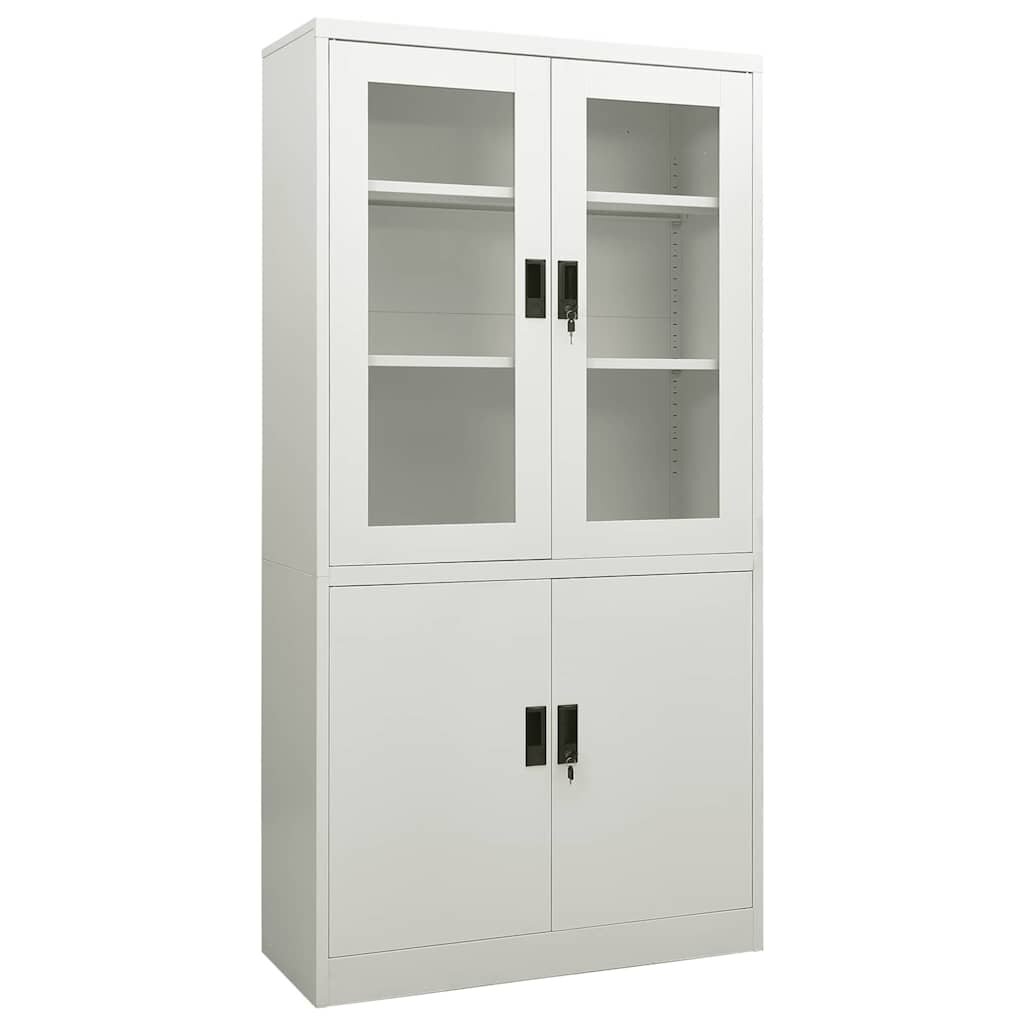 vidaXL Офис шкаф светлосив 90x40x180 см стомана
