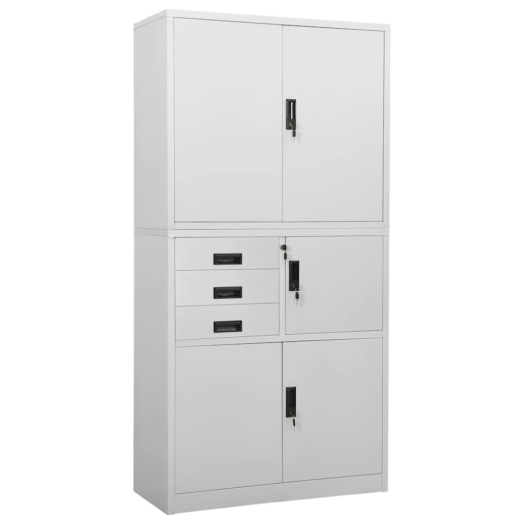 vidaXL Офис шкаф светлосив 90x40x180 см стомана