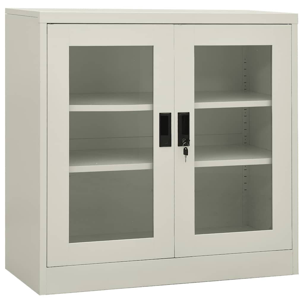 vidaXL Офис шкаф светлосив 90x40x90 см стомана