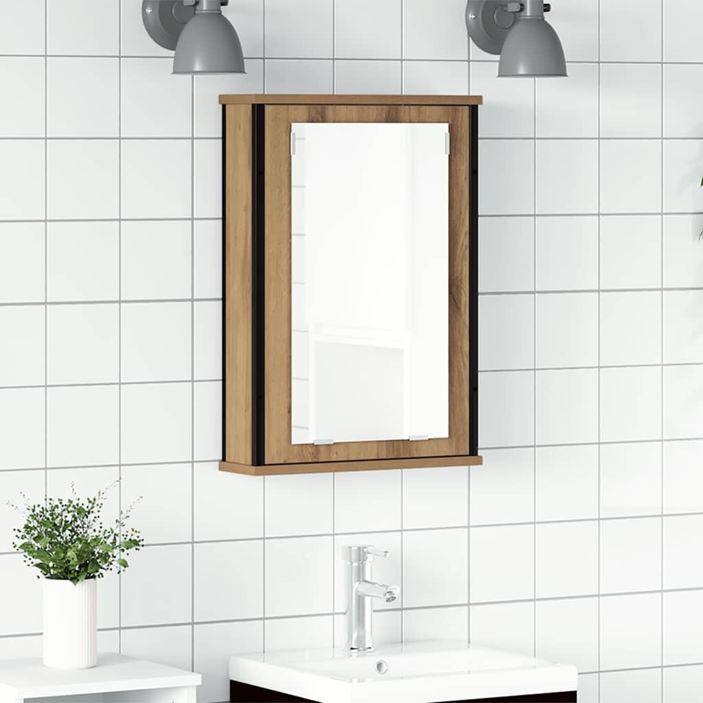 vidaXL Огледален шкаф за баня 42x12x60 cm Инженерна дървесина