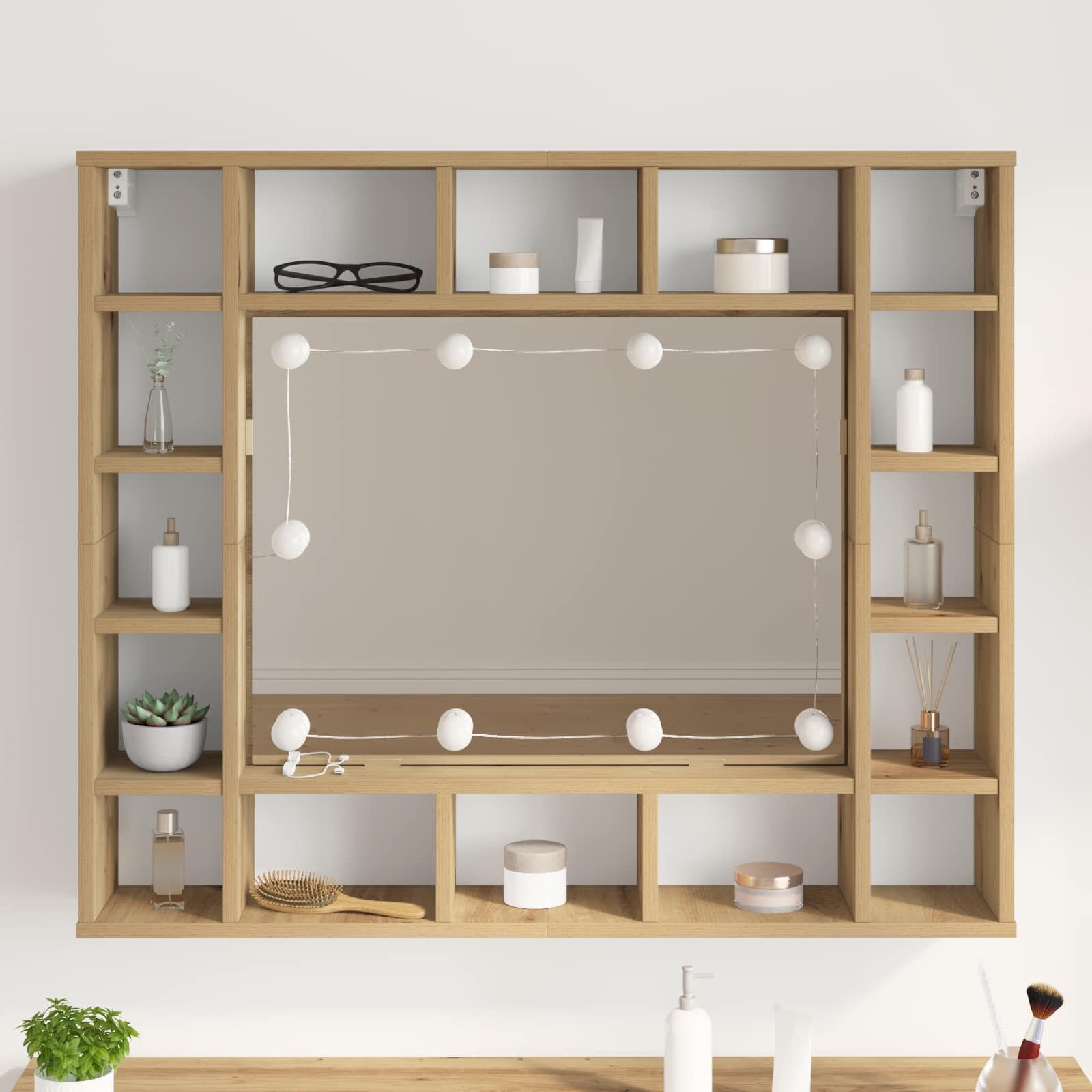 vidaXL Огледални лампи 12 бр. Бяло 45 x 45 x 47 см Пластмаса