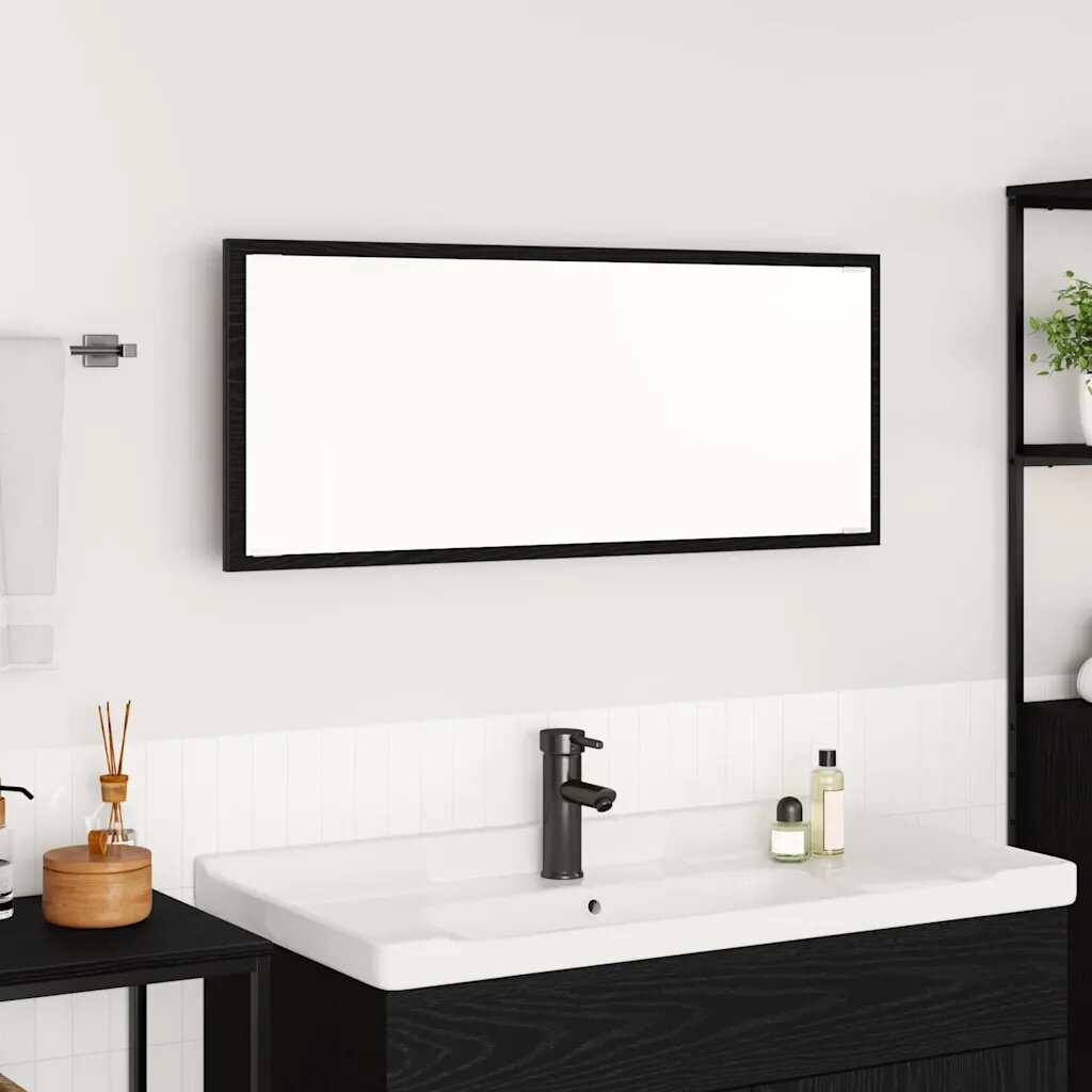 vidaXL Огледало Черния дъб 90 x 85 x 37 см Инженерна дървесина