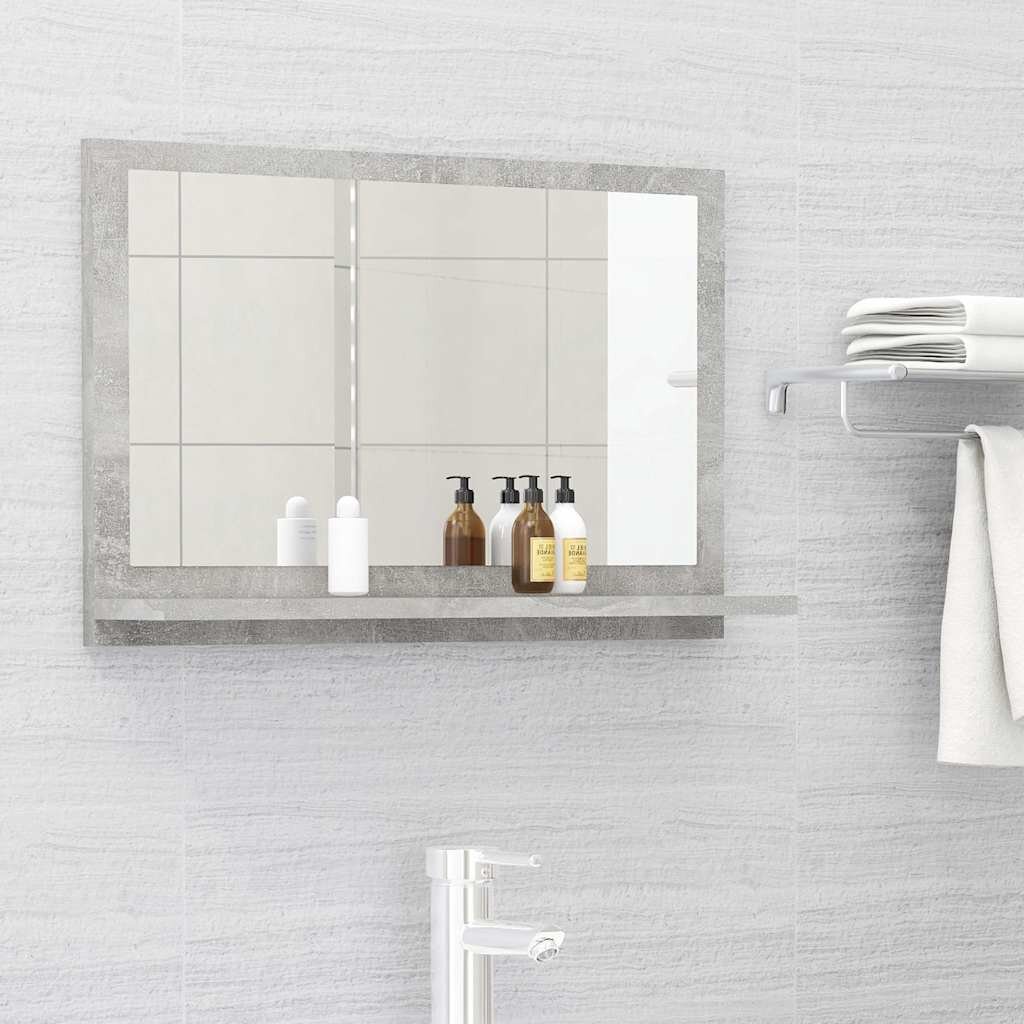 vidaXL Огледало за баня бетонно сиво 60x105x37 см ПДЧ