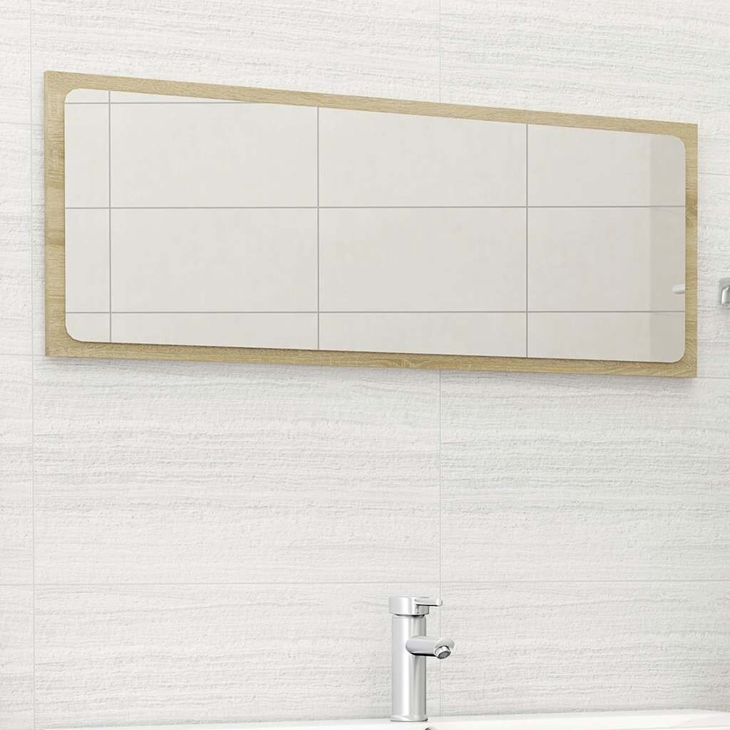 vidaXL Огледало за баня дъб сонома 100x15x37 см ПДЧ