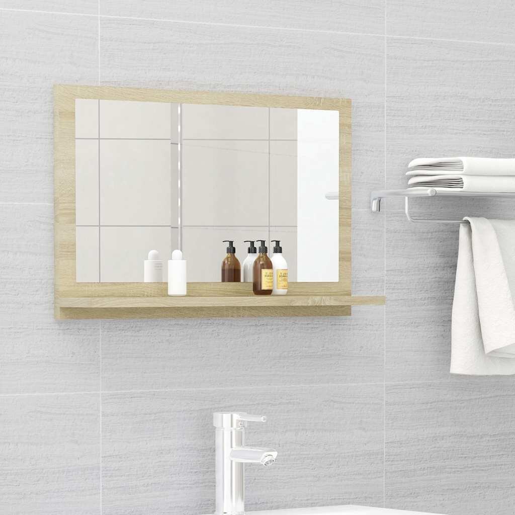 vidaXL Огледало за баня дъб сонома 60x105x37 см инженерно дърво