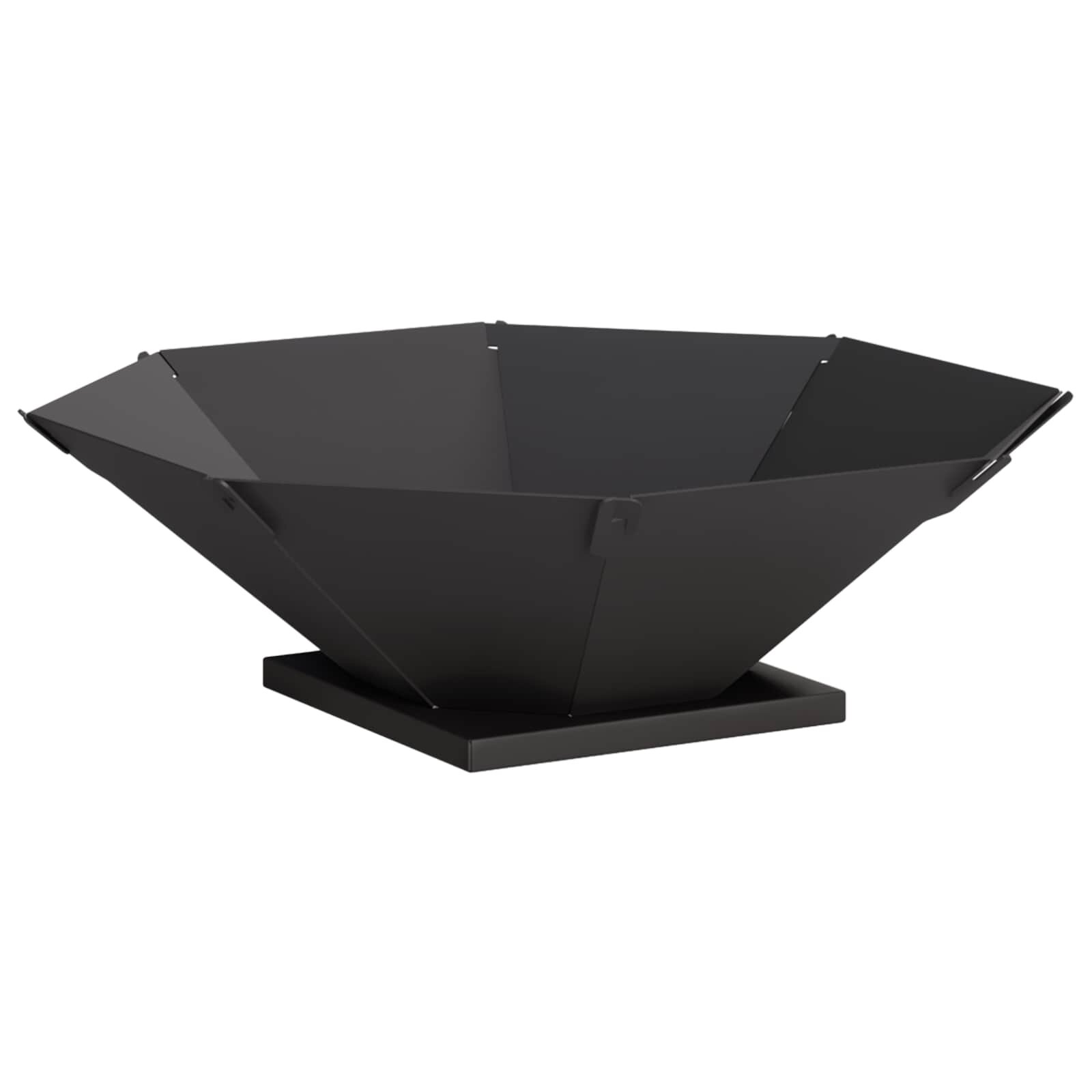 vidaXL Огнище Черно 705 x 705 x 215 см Стомана
