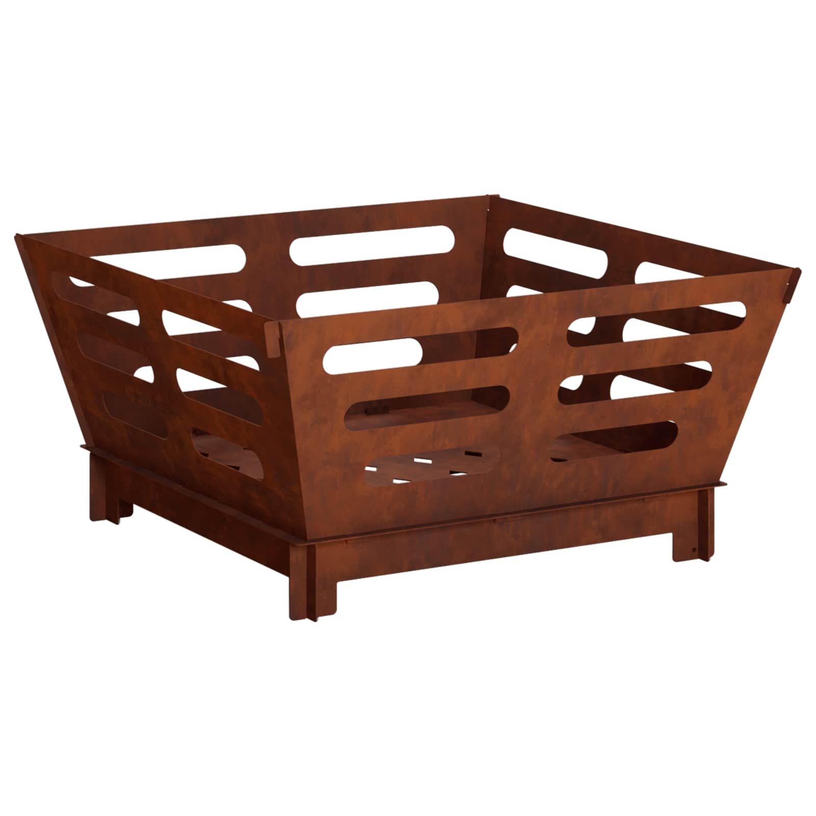 vidaXL Огнище Ръждясало 60 x 60 x 30 cm Кортенова стомана