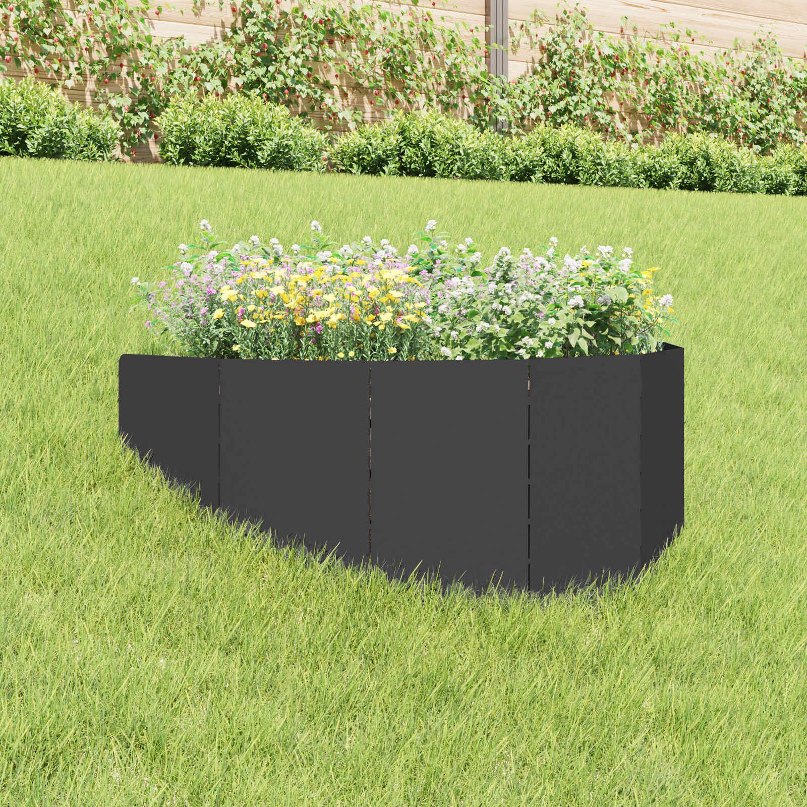 vidaXL Ограда за трева 100 x 45 cm Стомана Черно