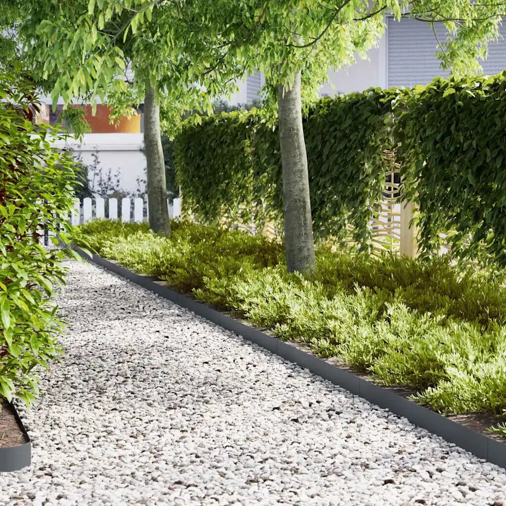 vidaXL Ограда за трева 20 бр. 100 x 005 x 15 см Антрацит