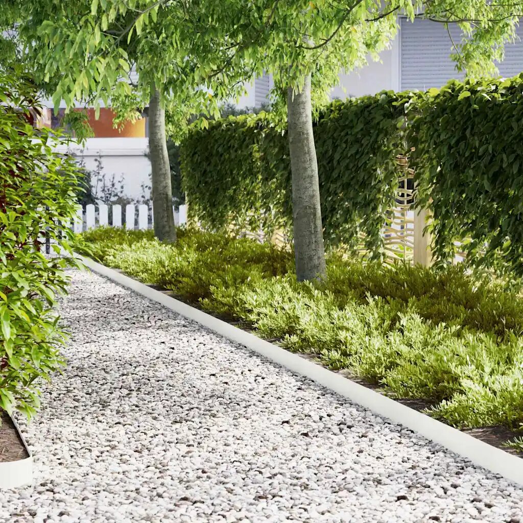 vidaXL Ограда за трева 20 бр. 100 x 005 x 15 см Бяло