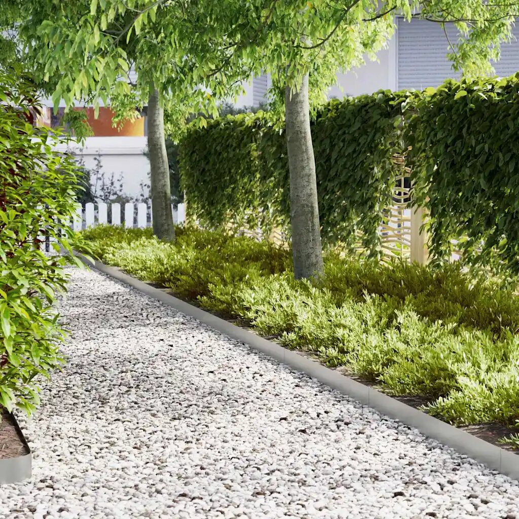 vidaXL Ограда за трева 20 бр. 100 x 005 x 15 см Галванизирана стомана