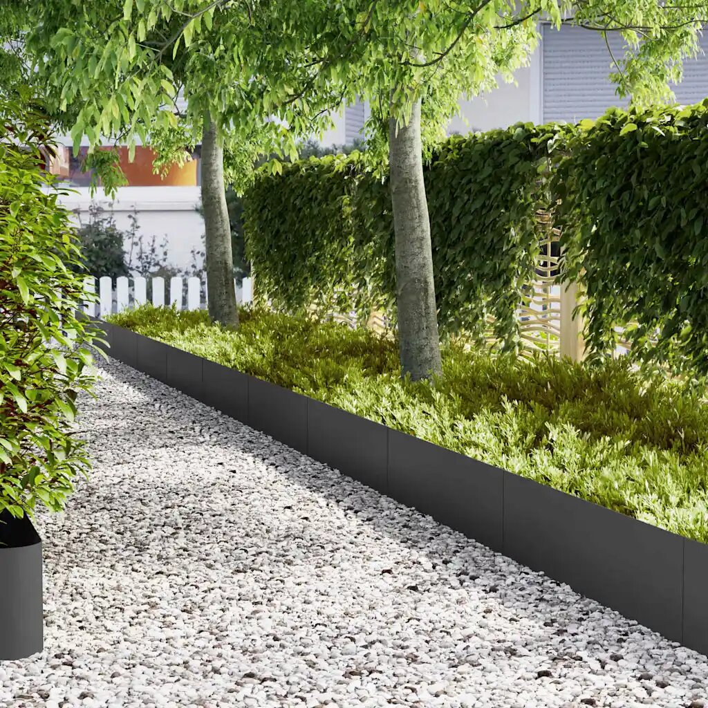 vidaXL Ограда за трева 30 бр. 100 x 005 x 30 см Черно
