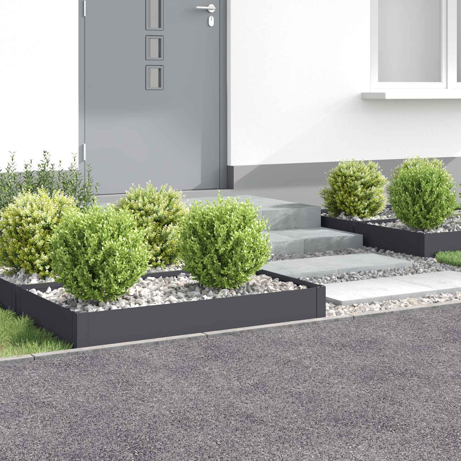 vidaXL Ограда за трева 4 бр. 100 x 60 x 20 см Стомана Антрацит