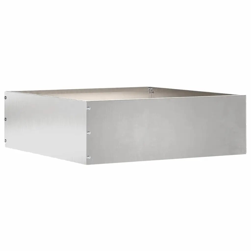 vidaXL Ограда за трева 40 x 40 x 13 cm Неръждаема стомана Сребристо