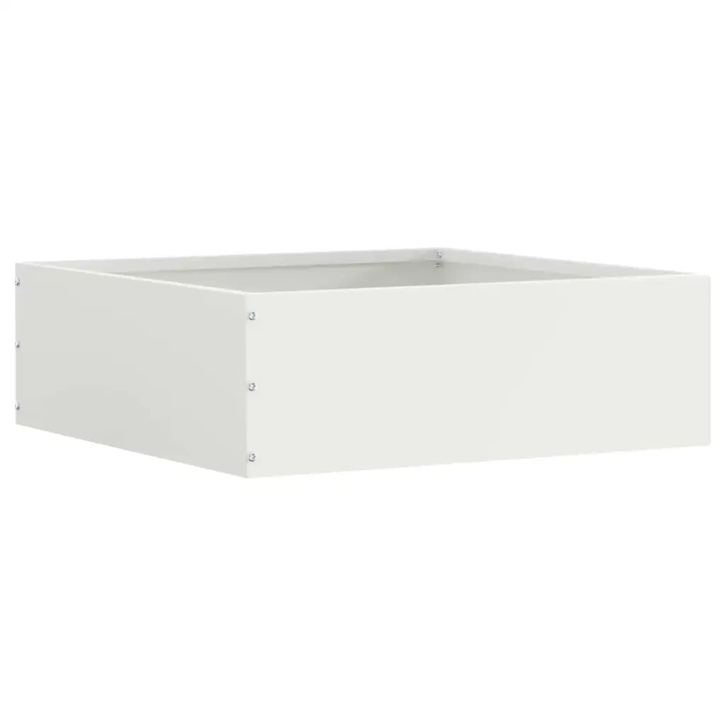 vidaXL Ограда за трева 40 x 40 x 13 cm Стомана Бяло