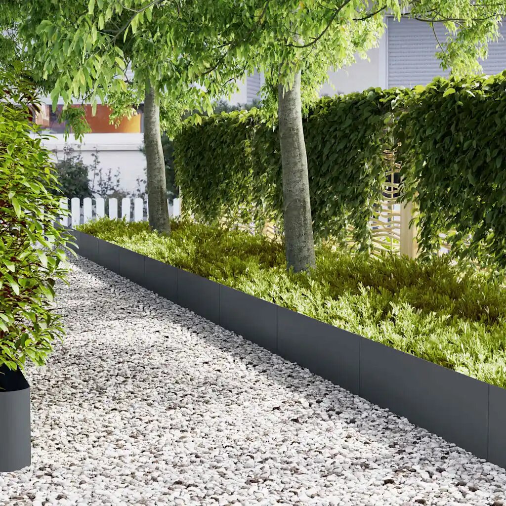 vidaXL Ограда за трева 50 бр. 100 x 005 x 30 см Антрацит