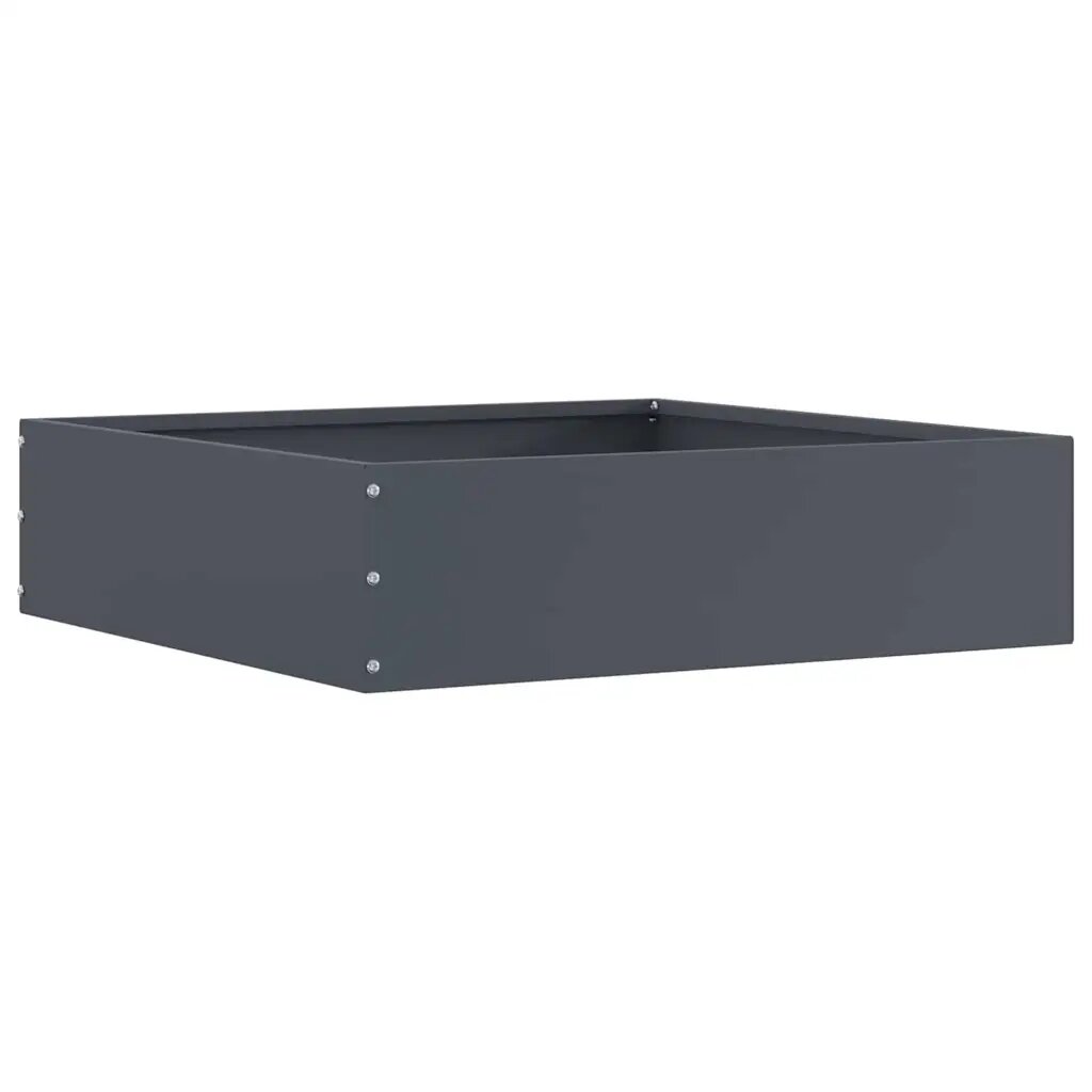 vidaXL Ограда за трева 50 x 50 x 13 см Стомана Антрацит