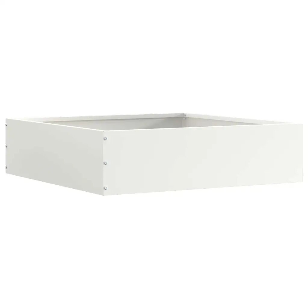 vidaXL Ограда за трева 50 x 50 x 13 см Стомана Бяло