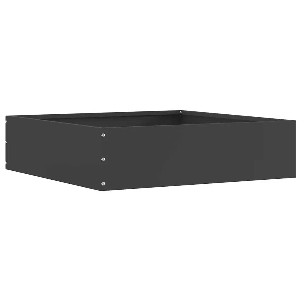 vidaXL Ограда за трева 50 x 50 x 13 см Стомана Черно