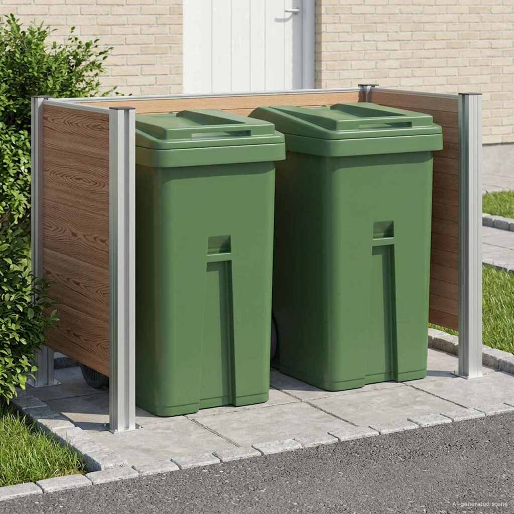 vidaXL Оградка за кошче Кафяво 161 x 85 x 115 см Алуминий и WPC