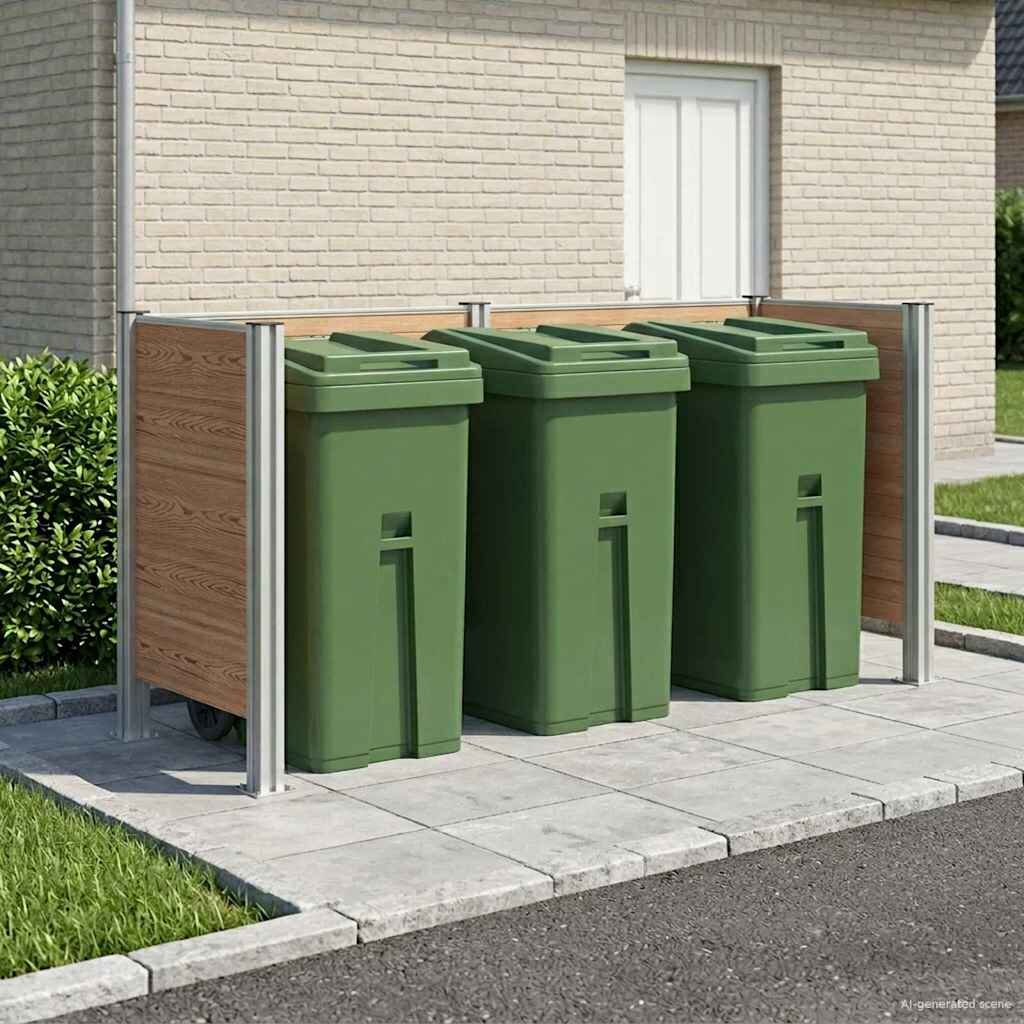 vidaXL Оградка за кошче Кафяво 237 x 85 x 115 см Алуминий и WPC