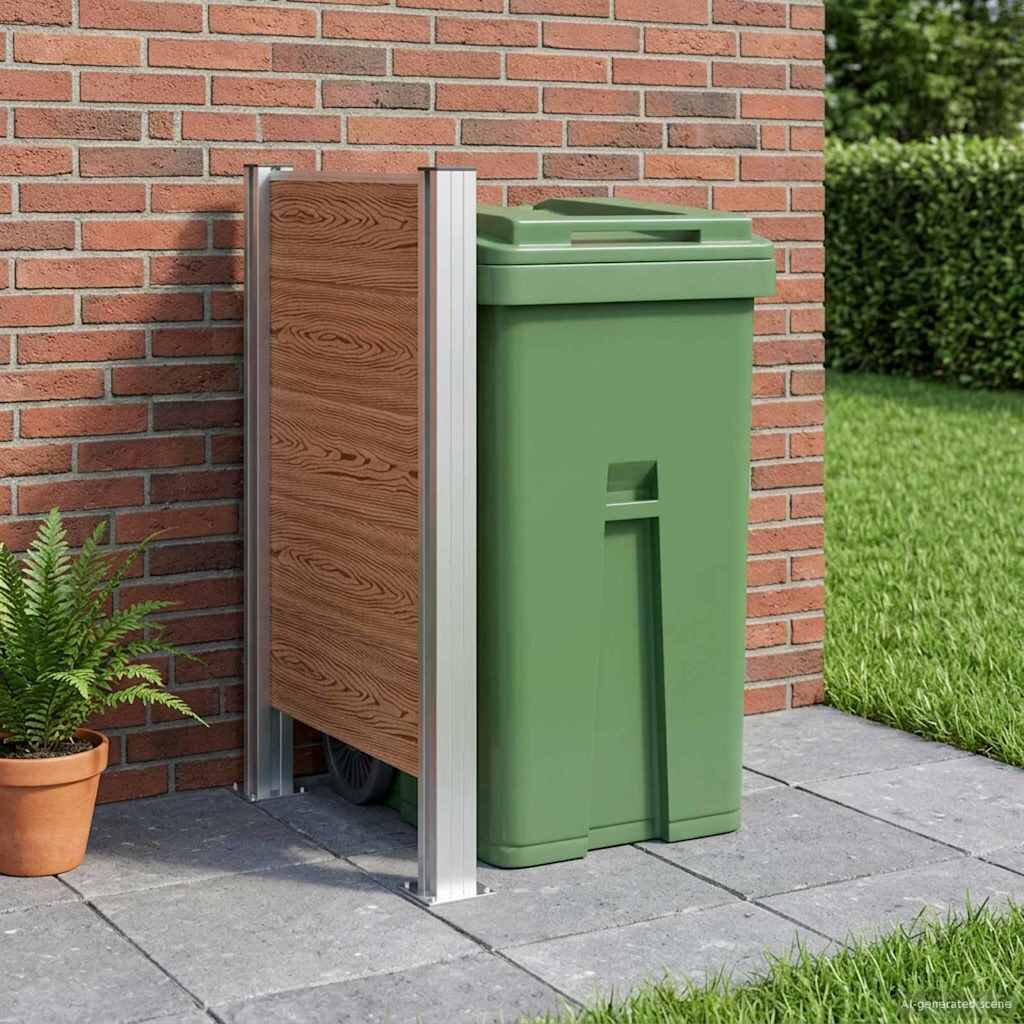 vidaXL Оградка за кошче Кафяво 85 x 12 x 115 см Алуминий и WPC