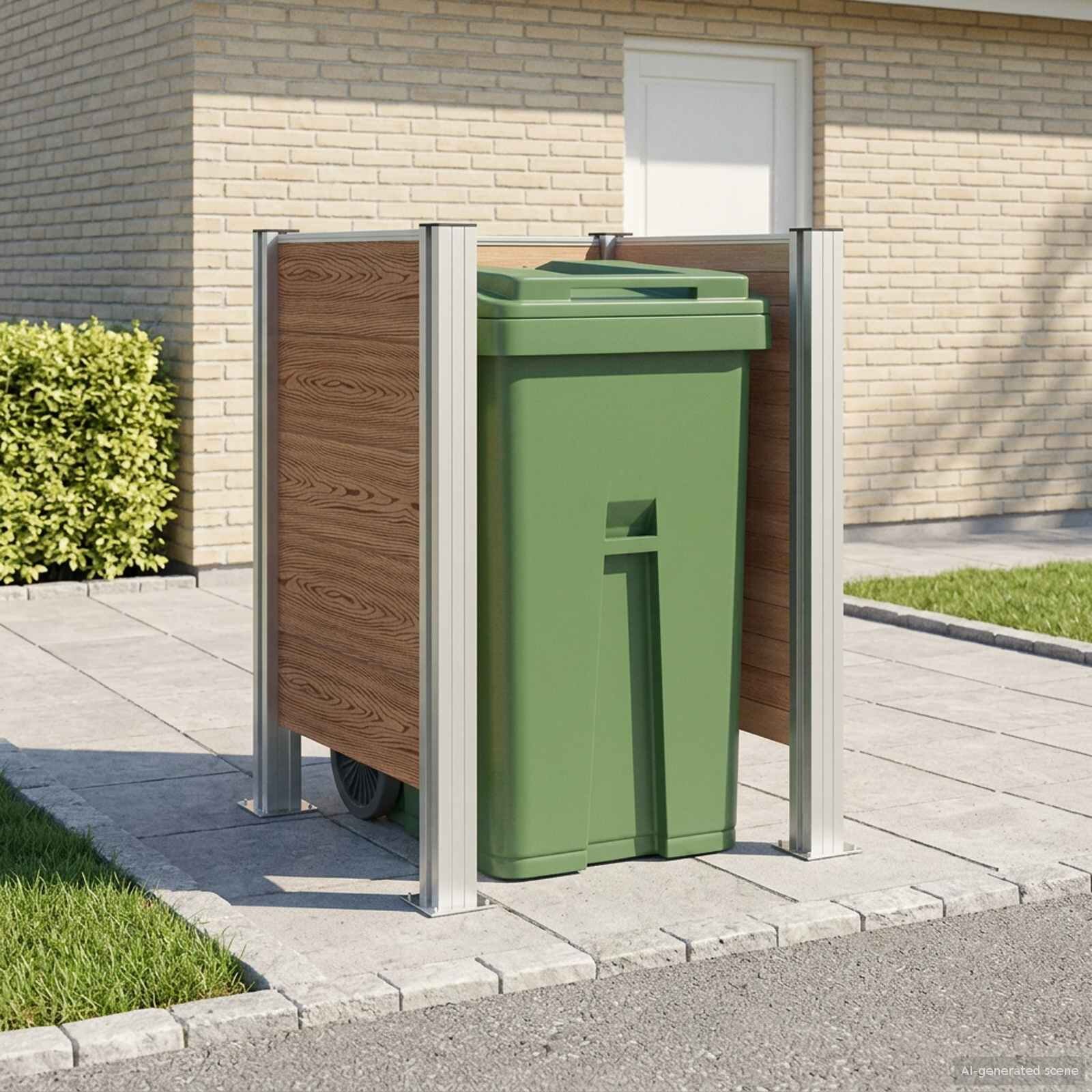 vidaXL Оградка за кошче Кафяво 85 x 85 x 115 см Алуминий и WPC
