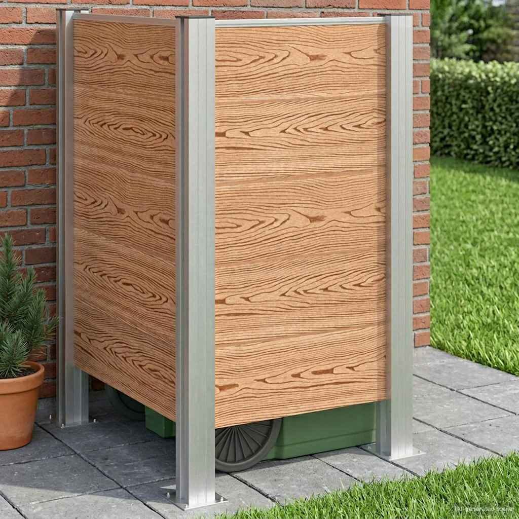 vidaXL Оградка за кошче Кафяво 85 x 85 x 115 см Алуминий и WPC
