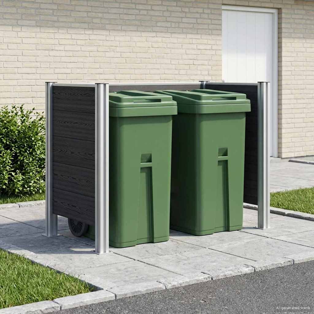 vidaXL Оградка за кошче Сиво 161 x 85 x 115 см Алуминий и WPC