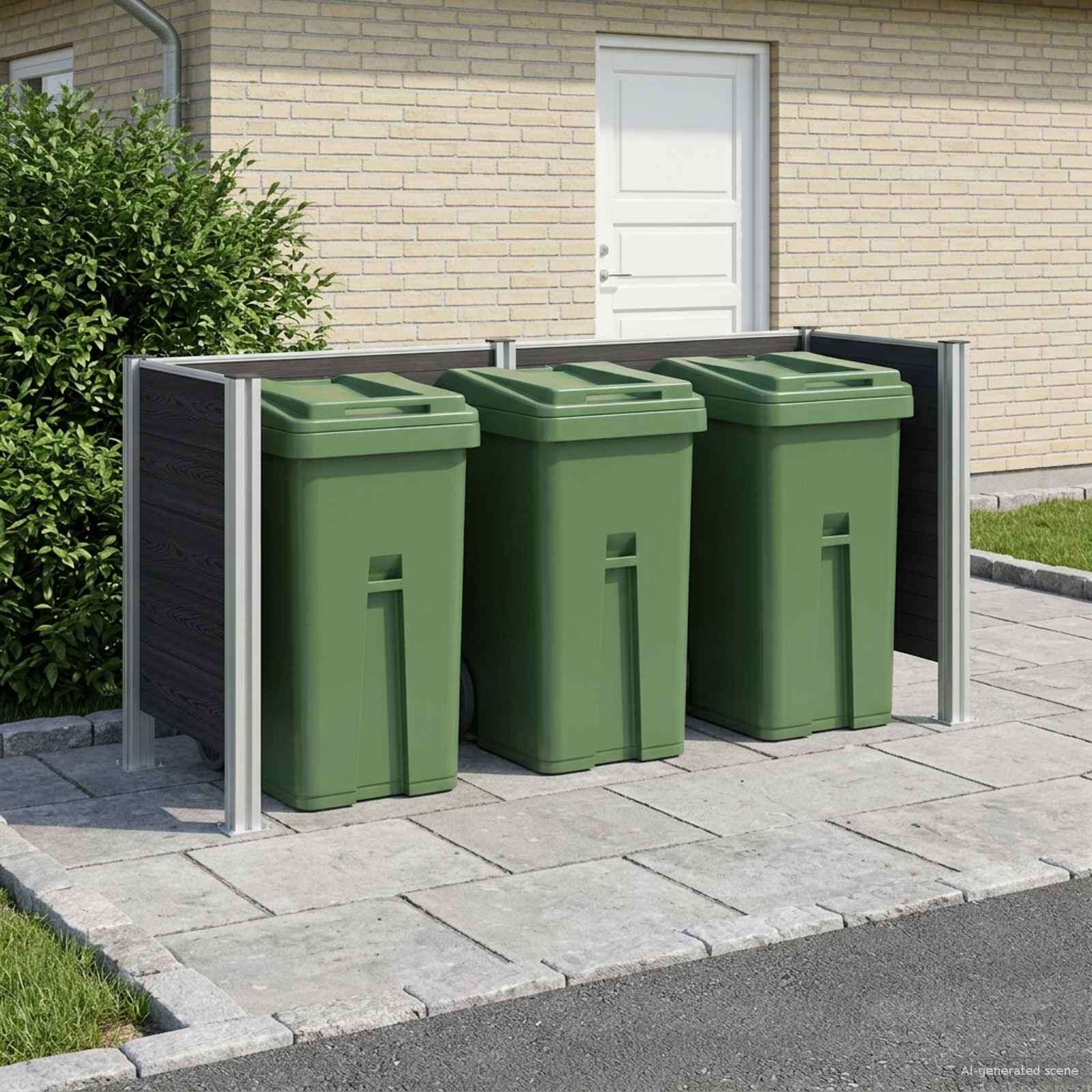 vidaXL Оградка за кошче Сиво 237 x 85 x 115 см Алуминий и WPC