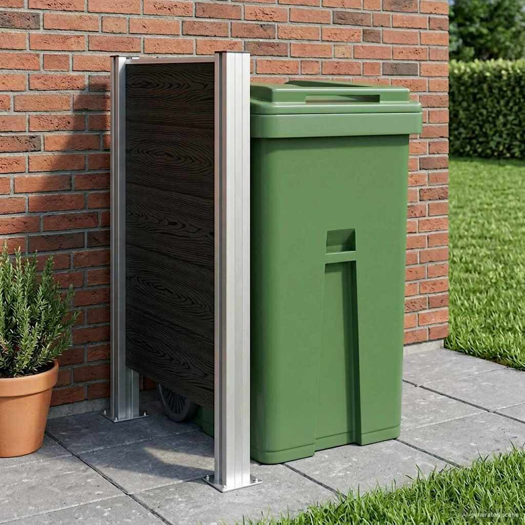 vidaXL Оградка за кошче Сиво 85 x 12 x 115 см Алуминий и WPC
