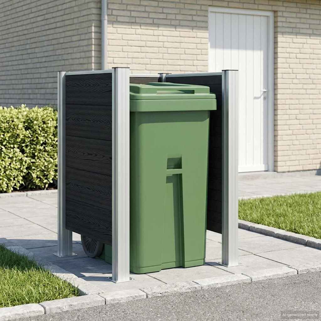 vidaXL Оградка за кошче Сиво 85 x 85 x 115 см Алуминий и WPC