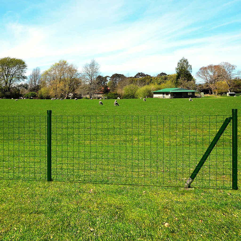 vidaXL Оградна мрежа стомана 10 x 12 м зелена