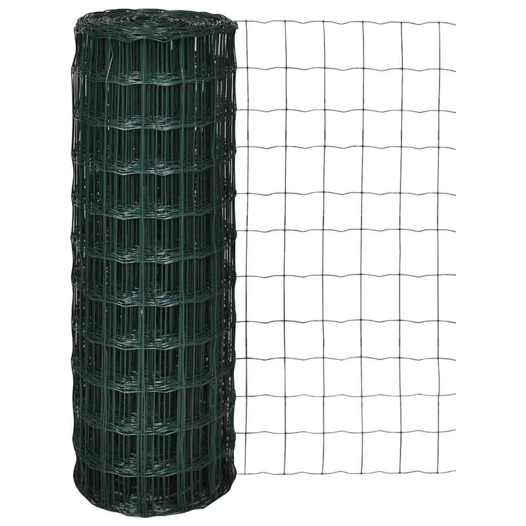 vidaXL Оградна мрежа стомана 10 x 12 м зелена