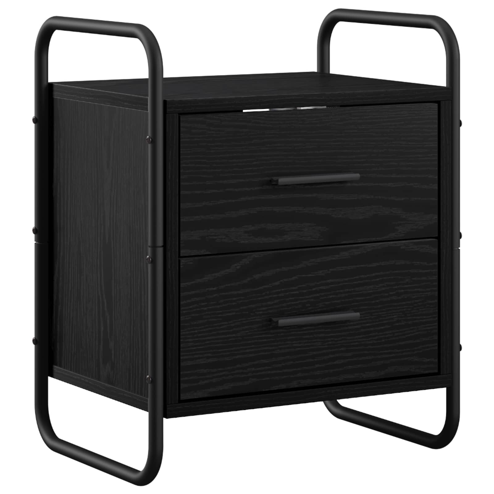 vidaXL Окачен нощен шкаф Черен дъб 40 x 30 x 50 cm Инженерна дървесина