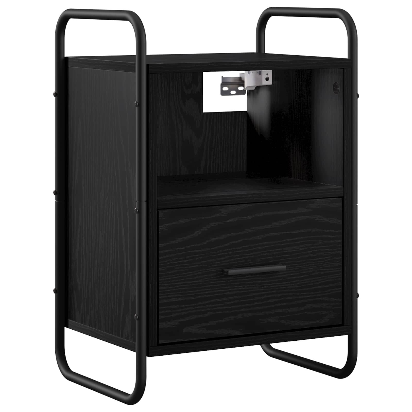 vidaXL Окачен нощен шкаф Черен дъб 40 x 30 x 60 cm Инженерна дървесина