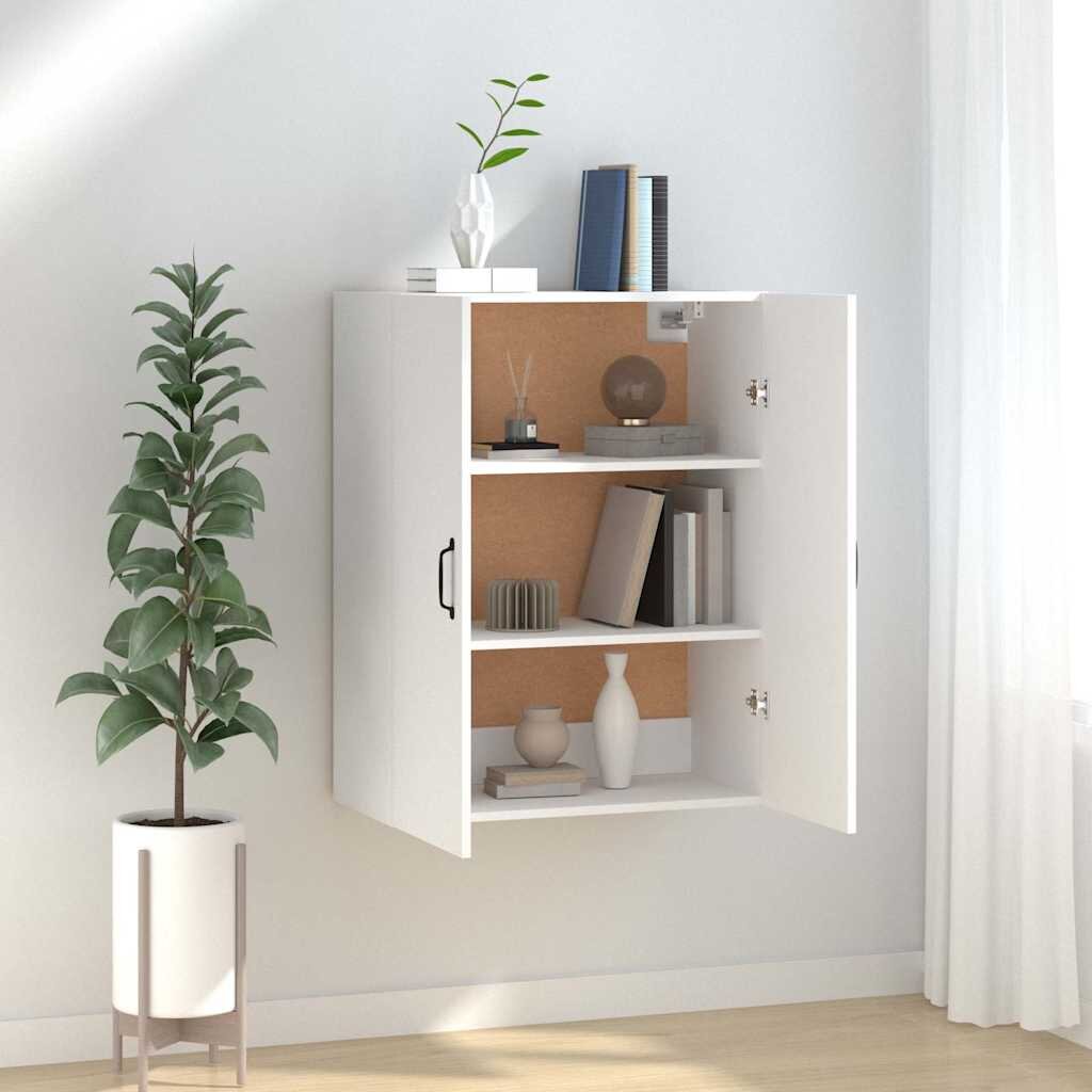 vidaXL Окачен шкаф бял 695x34x90 см инженерно дърво
