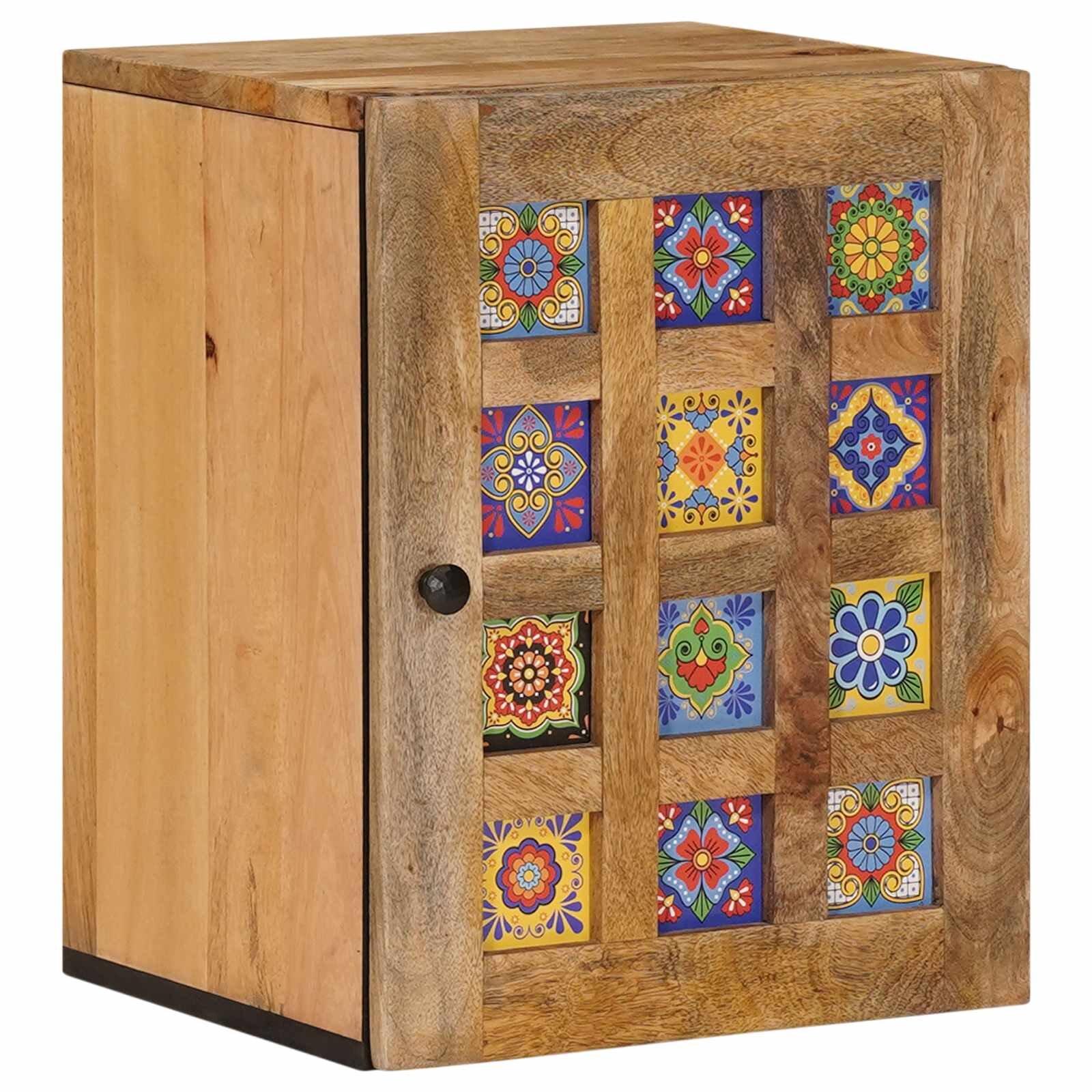 vidaXL Окачен шкаф за баня Естествен 38 x 33 x 48 см