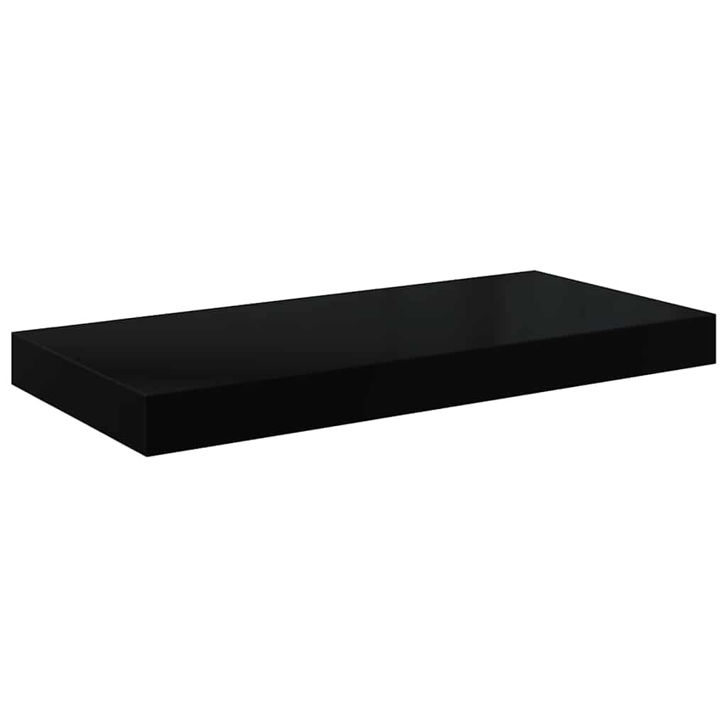 vidaXL Окачен стенен рафт черен гланц 50x235x38 см МДФ