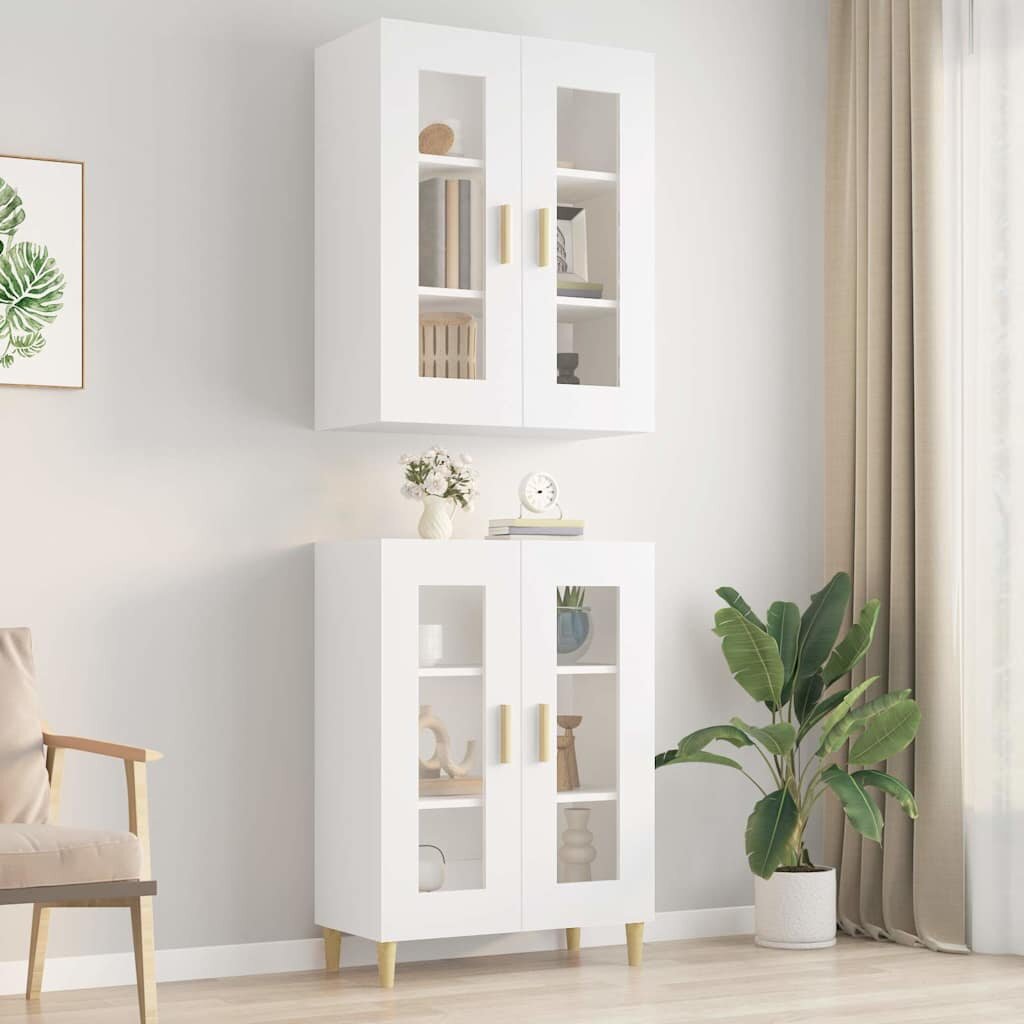 vidaXL Окачен стенен шкаф бял 695x34x90 см