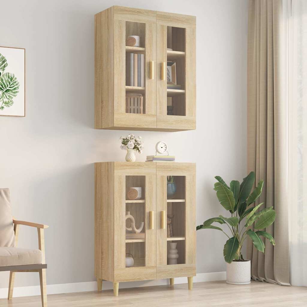 vidaXL Окачен стенен шкаф дъб сонома 695x34x90 см