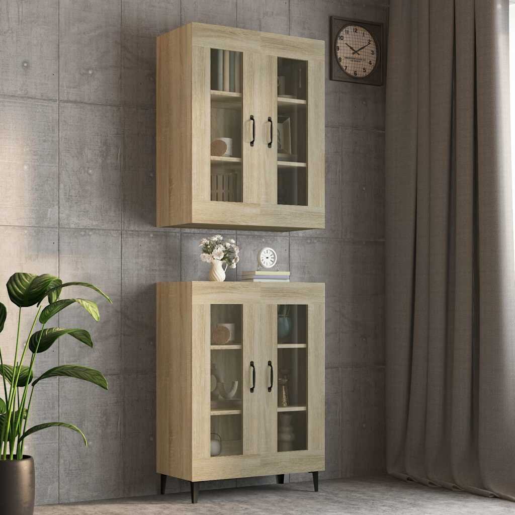 vidaXL Окачен стенен шкаф дъб сонома 695x34x90 см