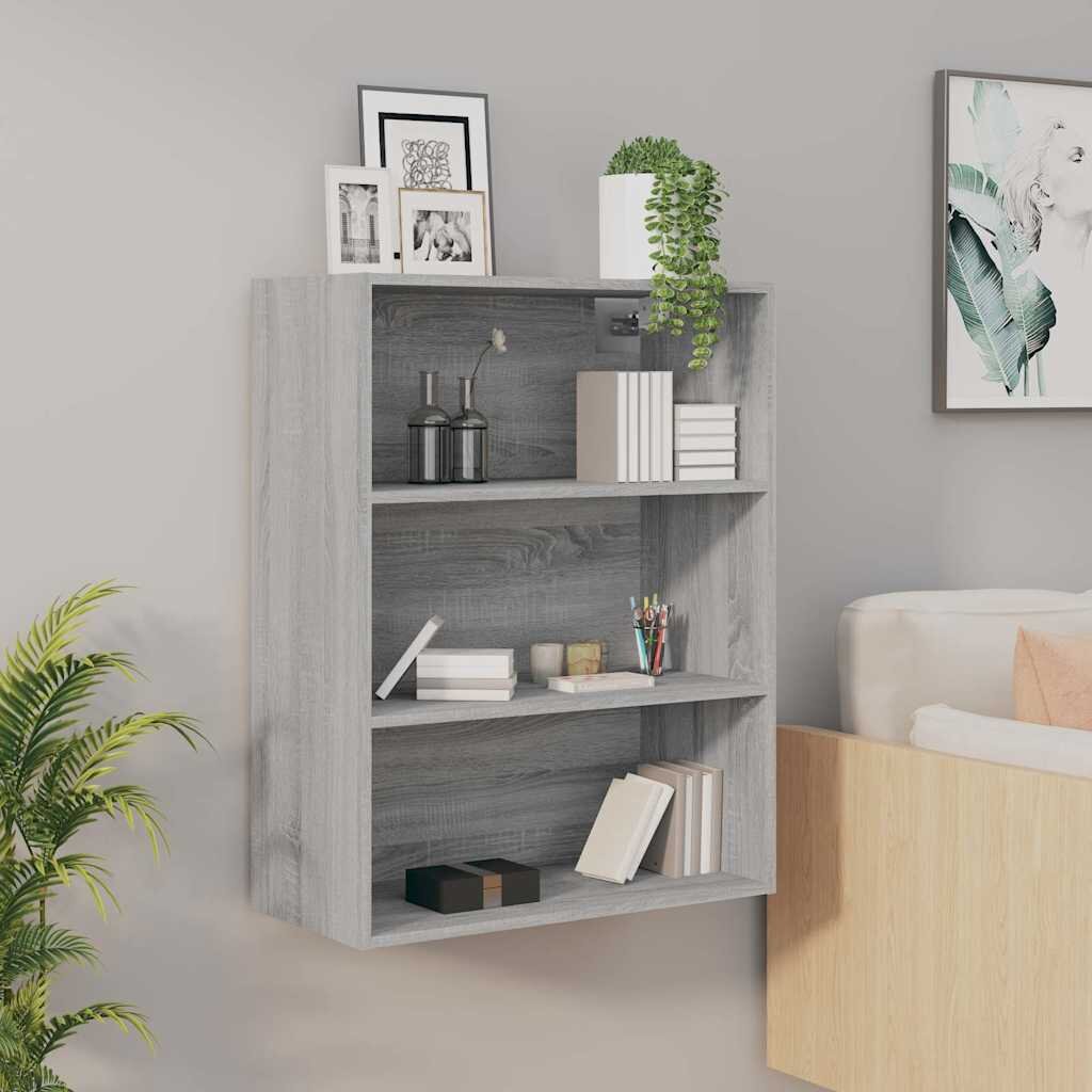 vidaXL Окачен стенен шкаф сив сонома 695x325x90 см