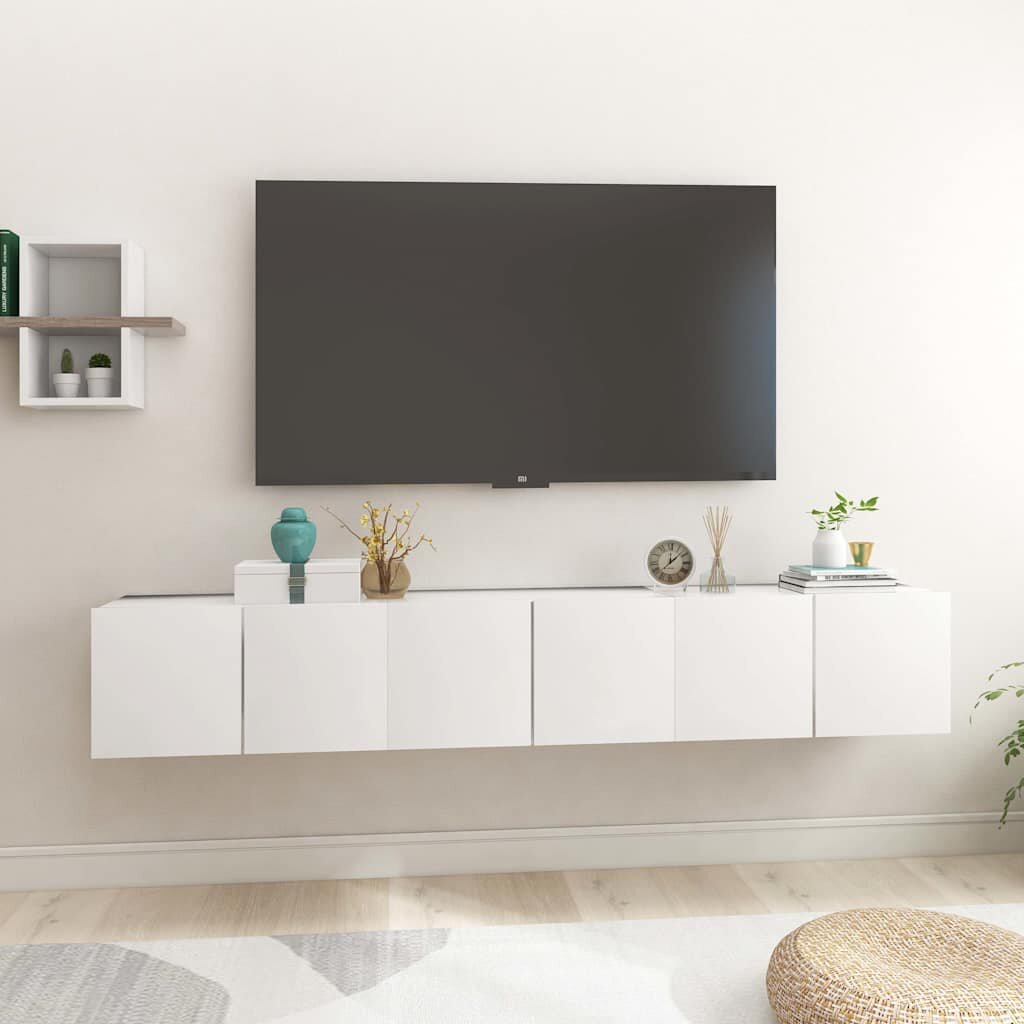 vidaXL Окачени TВ шкафове 3 бр бели 60x30x30 см
