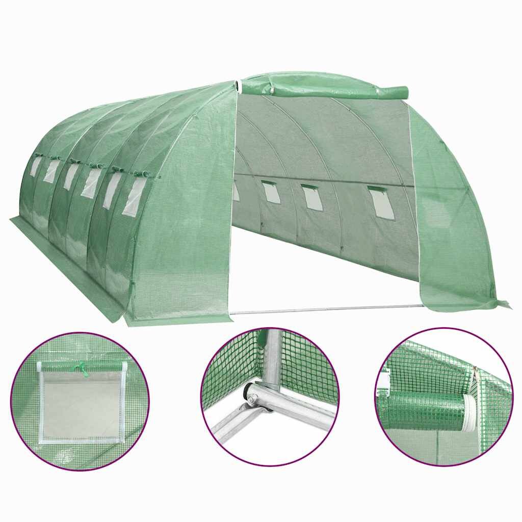 vidaXL Оранжерия 24 м² 6x4x2 м