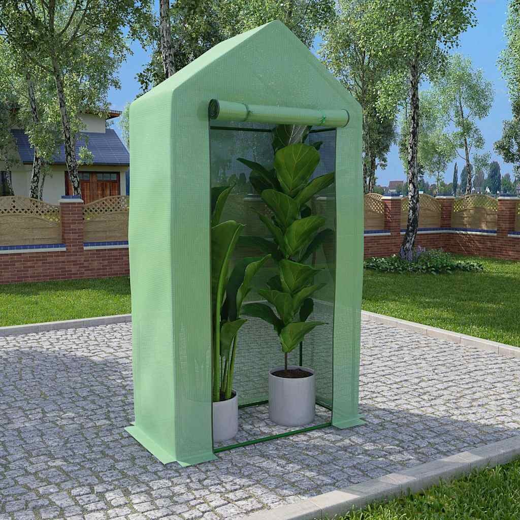 vidaXL Оранжерия със стоманена рамка 05 м² 1x05x19 м