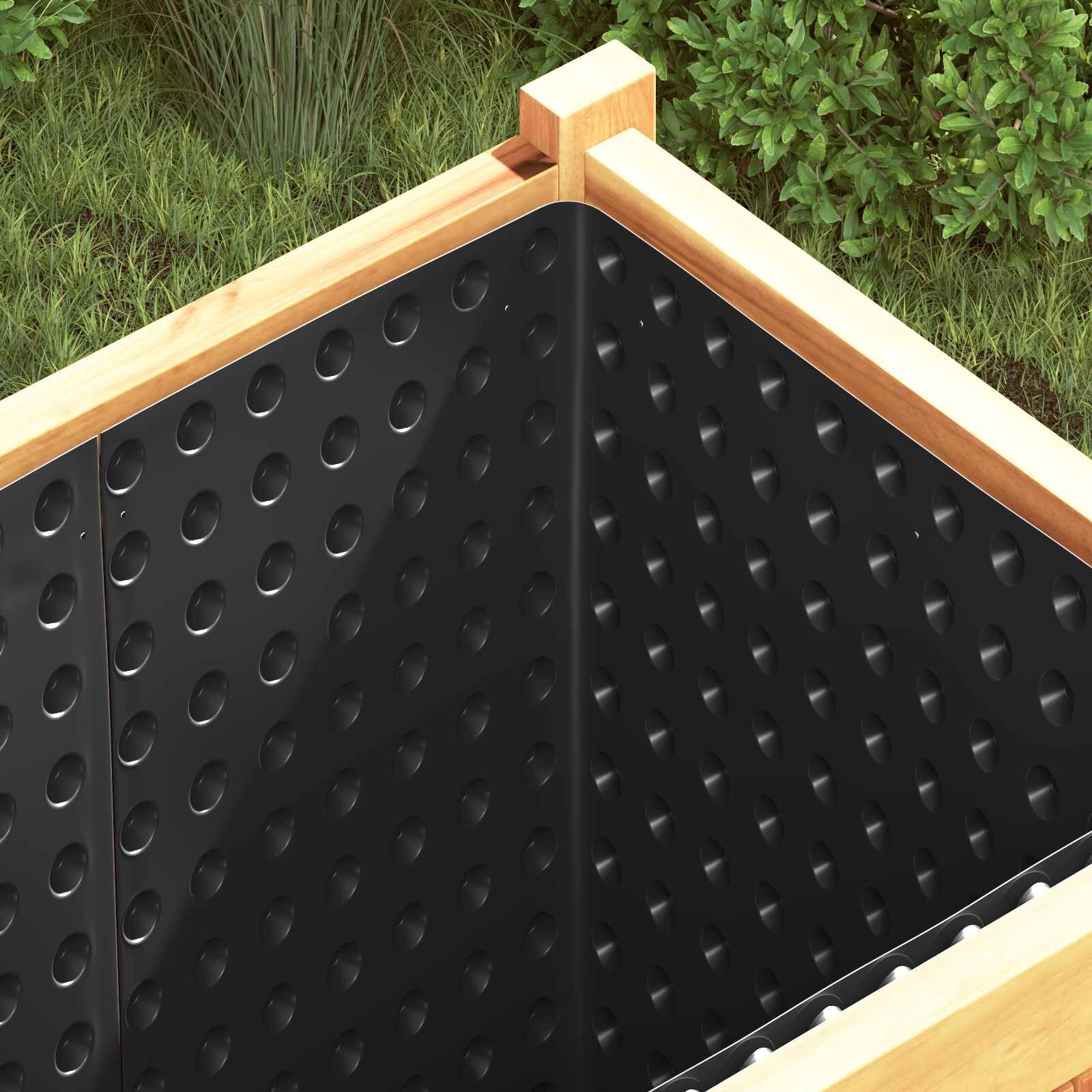 vidaXL Оребрена дренажна плоча Черно 05 x 10 м HDPE