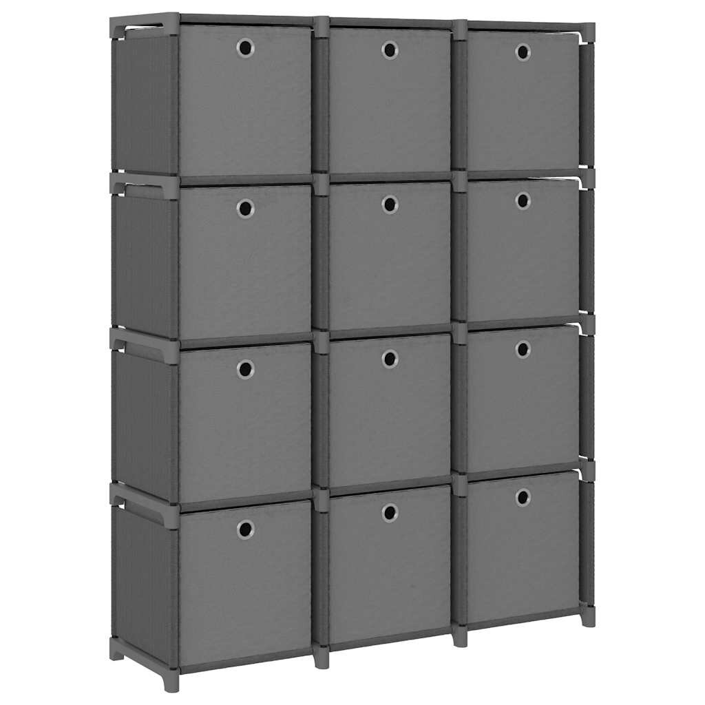 vidaXL Органайзер с 12 отделения с кутии сив 103x30x141 см плат