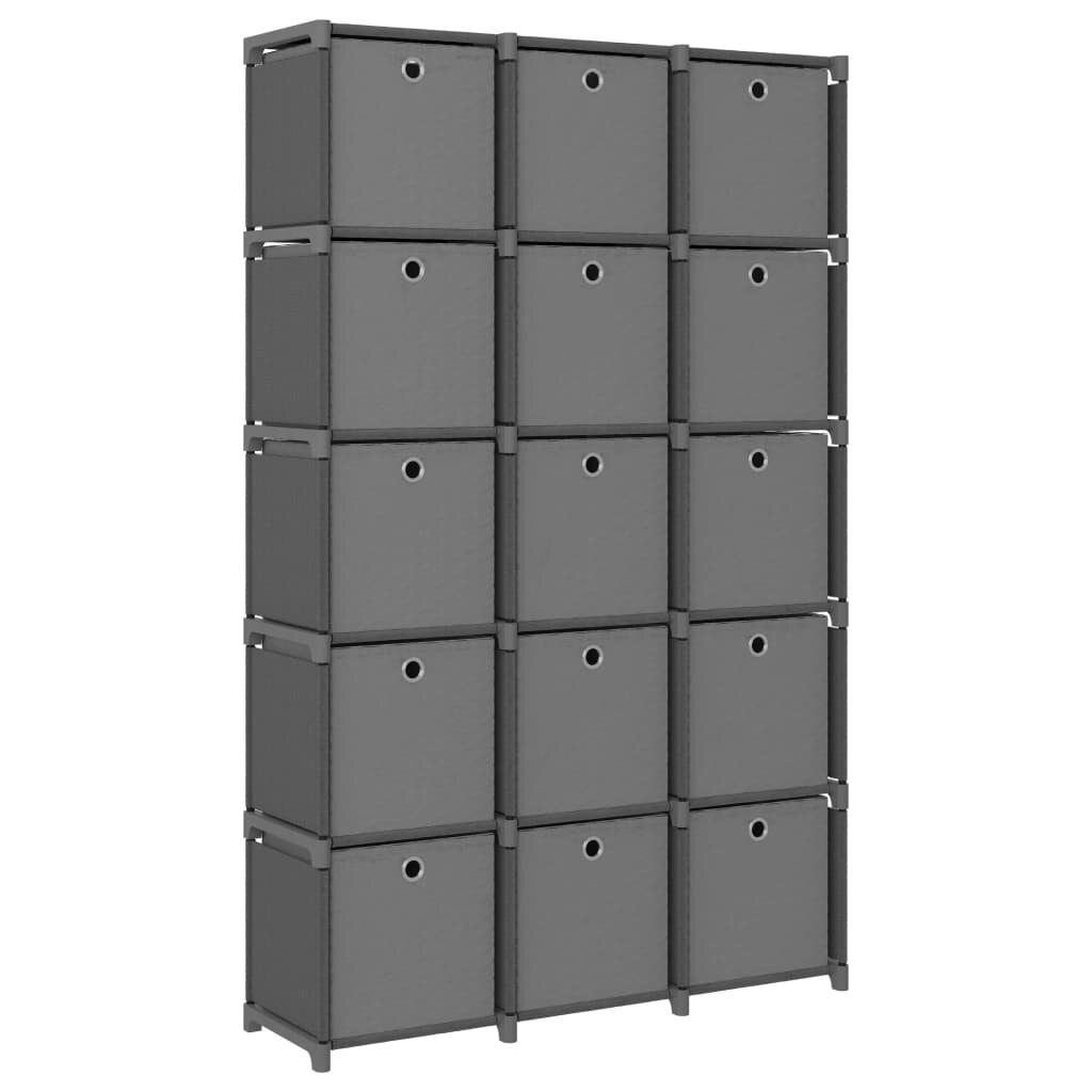 vidaXL Органайзер с 15 отделения с кутии сив 103x30x1755 см плат