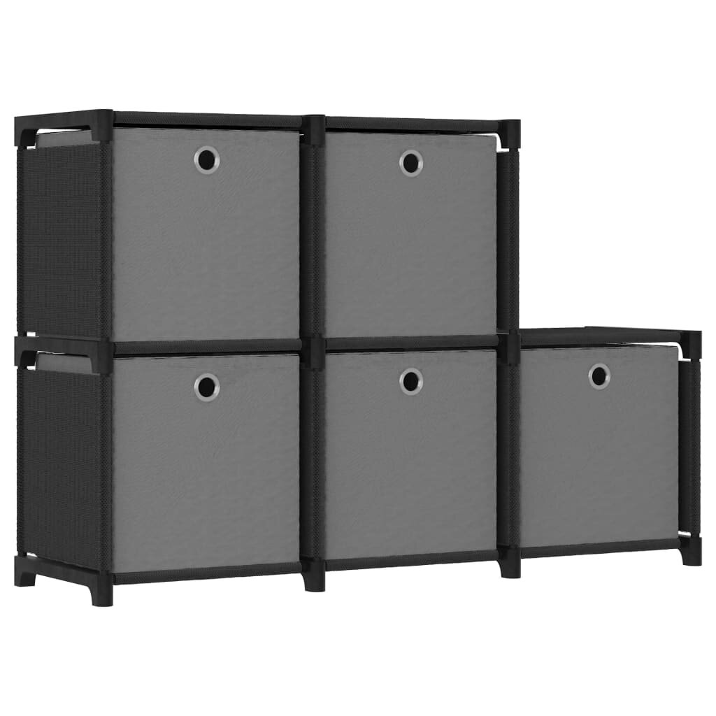 vidaXL Органайзер с 5 отделения с кутии черен 103x30x725 см плат